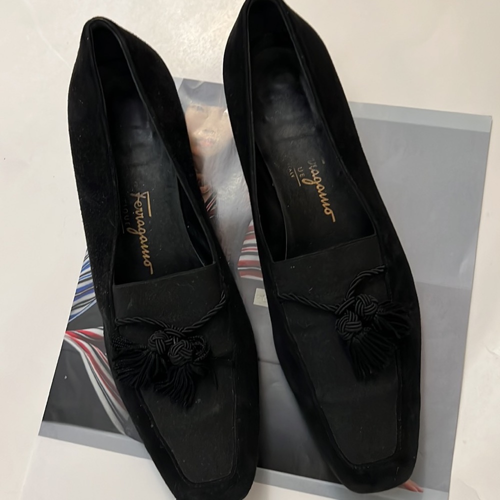 Salvatore Ferragamo Tasseled Suede Loafers